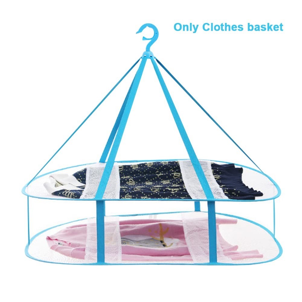 2 Tier Foldable Hanging Mesh Dryer,Sweater Drying Rack Network Foldable Dryin...