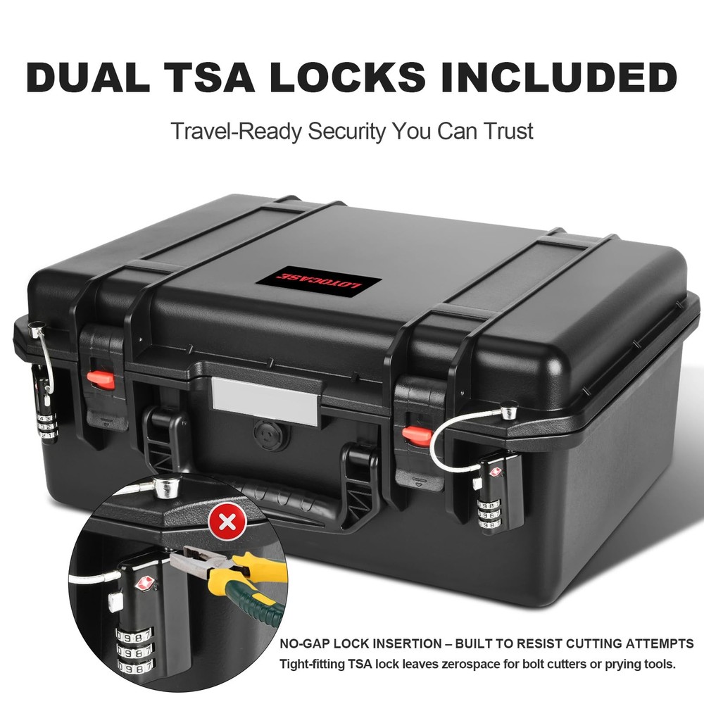 TSA Approved Pistol Case for Multiple Handguns – Waterproof Hard Gun Case wit...