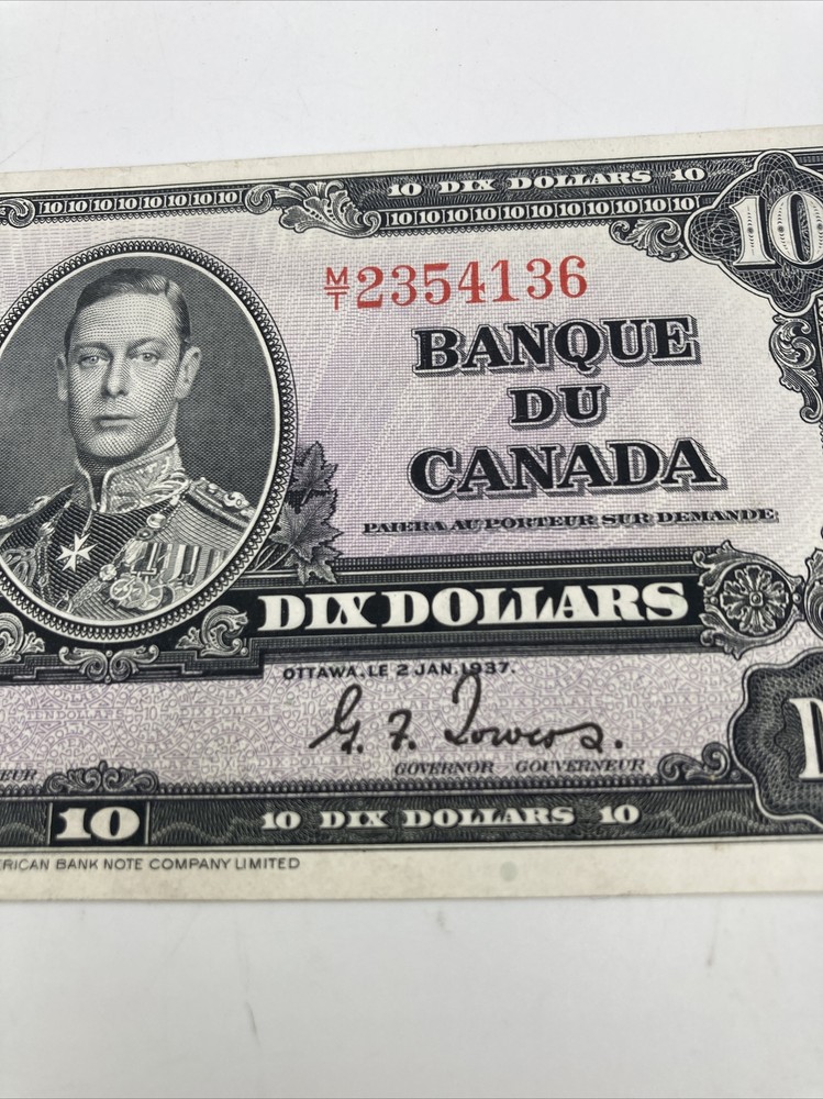 Canada Banknote 1937 10 Dollars.