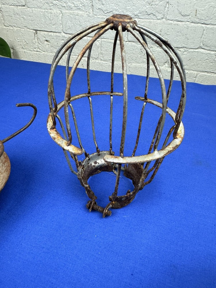 3 Vintage Lightbulb Cages, Each is Different