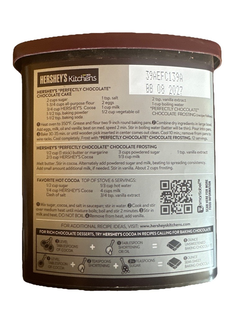 Hershey's Unsweetened 8 oz Cocoa Container