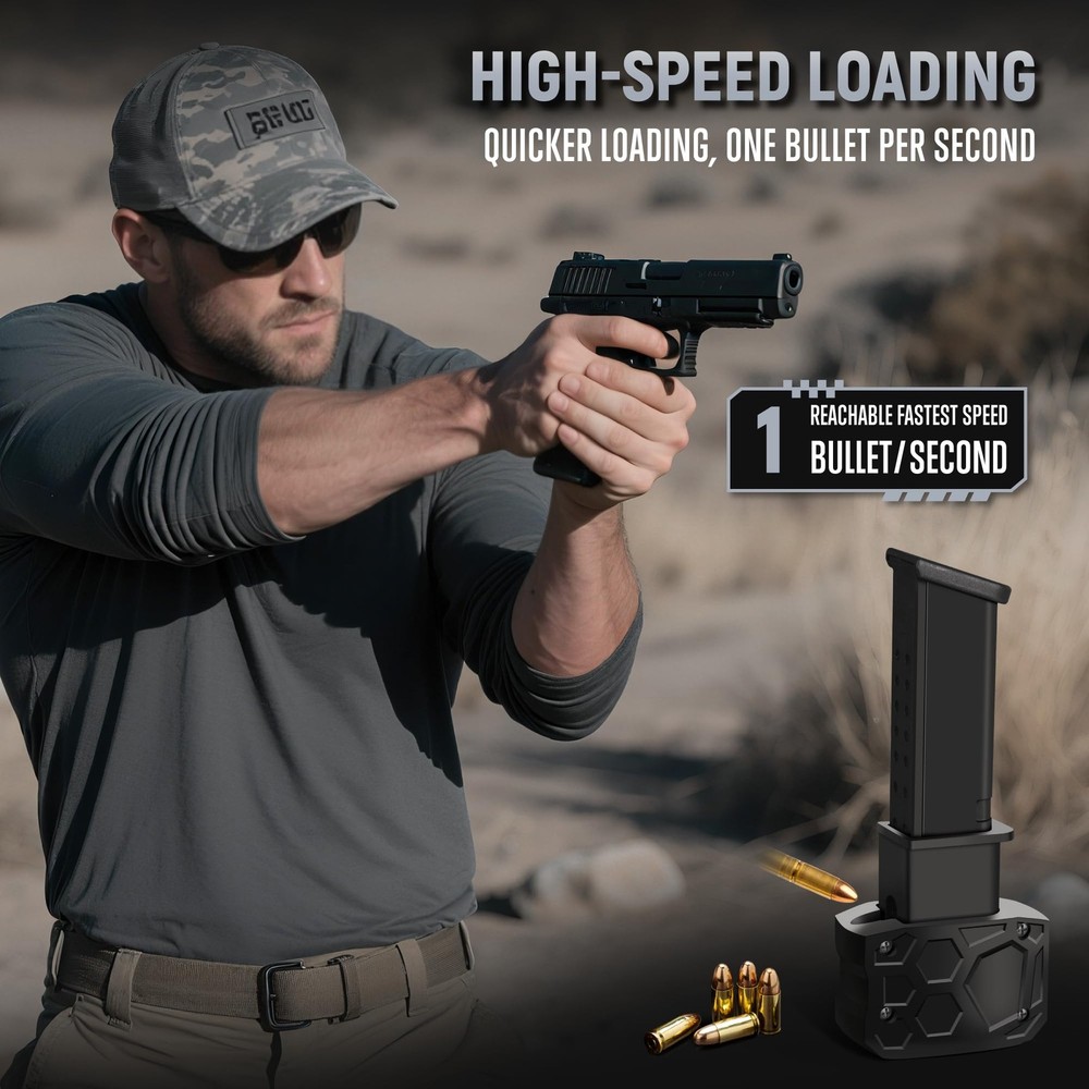 Magazine Speed Loader, Rapid Loader for Glock 9mm/.40sw, Black
