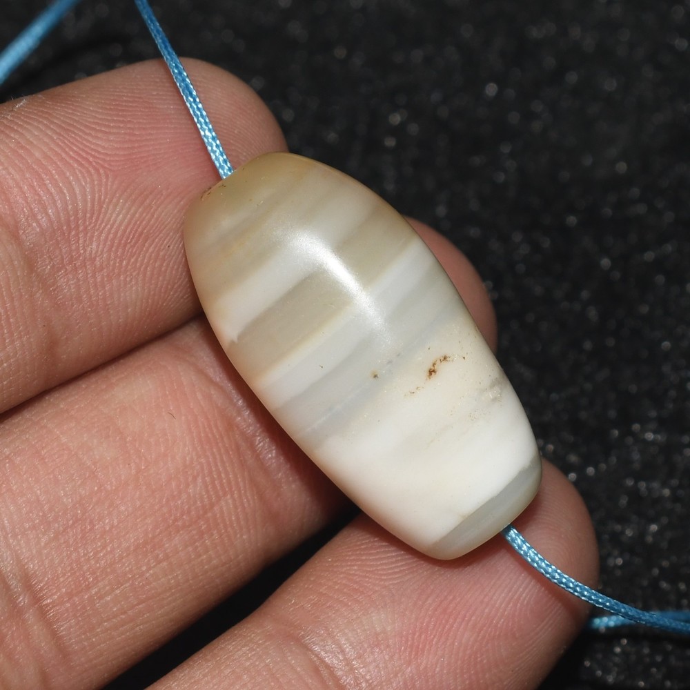 Authentic Ancient Bactrian Banded Agate Stone Bead in Perfect Condition