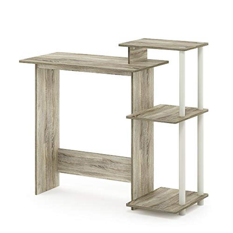 Home Laptop Notebook Computer Desk with Square Shelves Writing Study Workstation