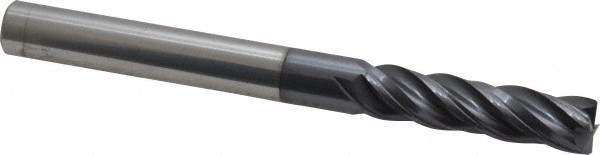 Accupro 3/8" Diam 4 Flute Single End Solid Carbide 0.015" Chamfer Width Corne...