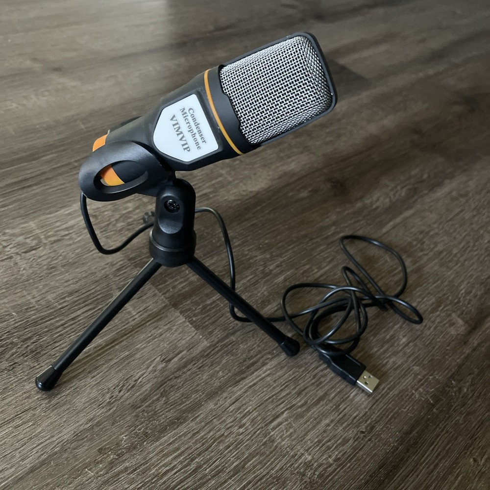 VIMVIP USB Condenser Microphone Black with Adjustable Stand