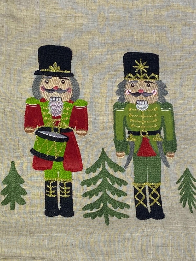 Robert Stanley Nutcracker Soldiers 70"x 13" Table Runner Linen Blend Holiday