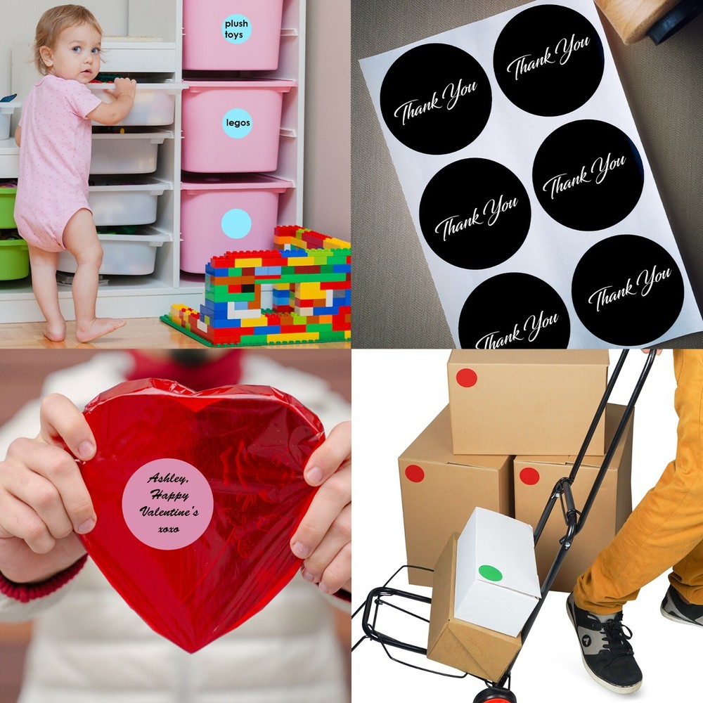 Color Coding 2 Inch Round Dot Stickers Circle Permanent Adhesive Labels