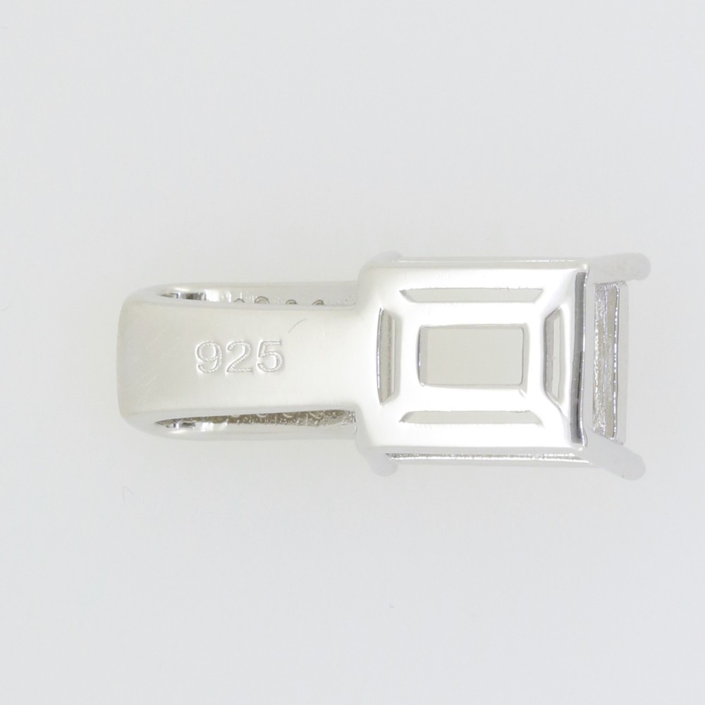 Sterling Silver Semi Mount Pendant Setting Emerald OCT 10X8mm