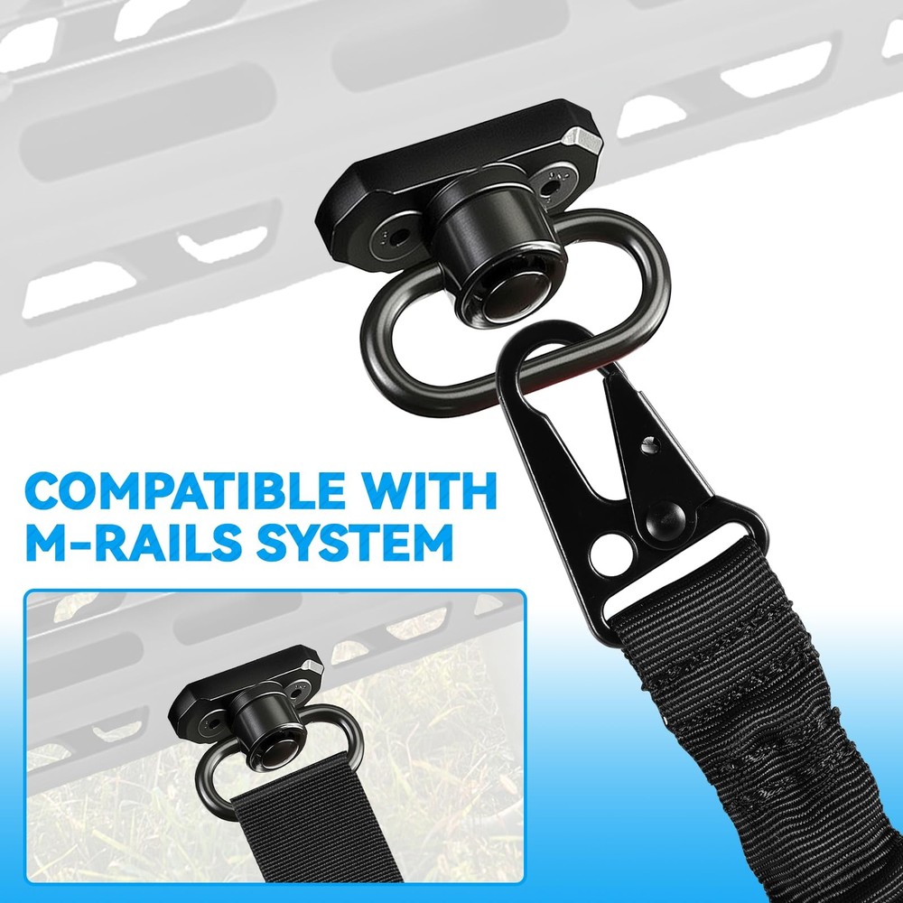 REERON 2 Point Sling & Mount - Adjustable Extra Long Two ‎Black