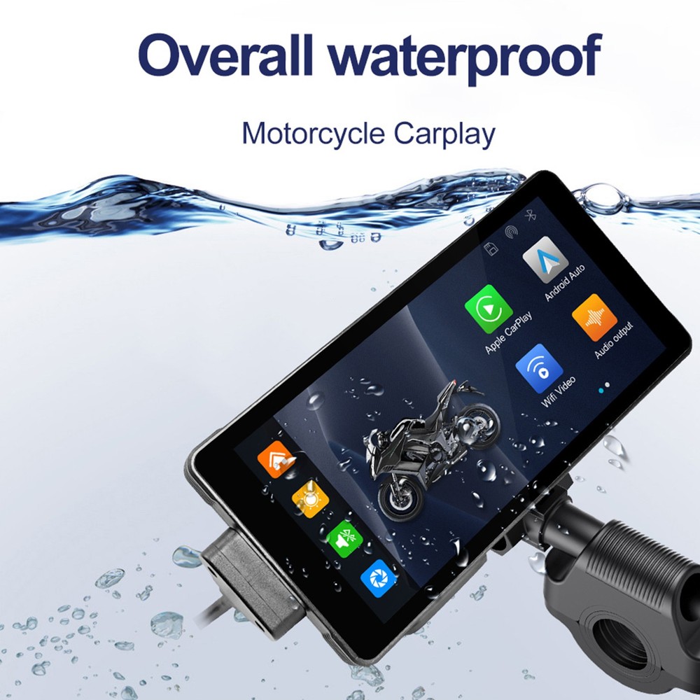 5.5" Motorcycle GPS Navigation Touch Screen Wireless CarPlay Android Auto Cam