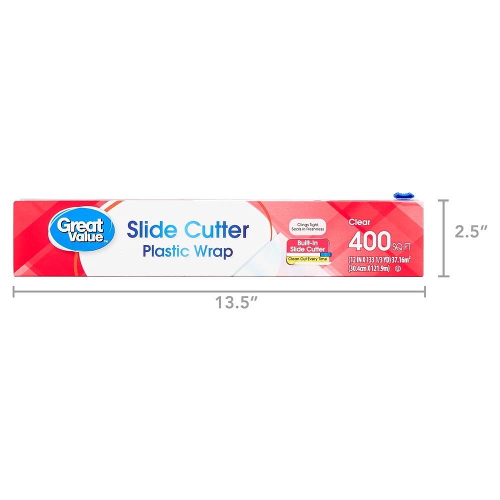 Slide Cutter Plastic Wrap, 400 sq ft,NEW