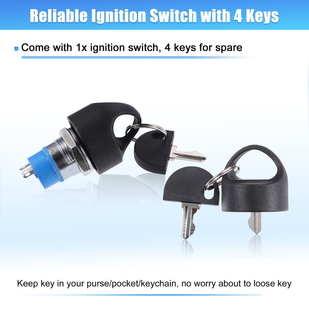 Universal Pack (1) Ignition Starter on Off Switch Lock with Keys 4 Wheels