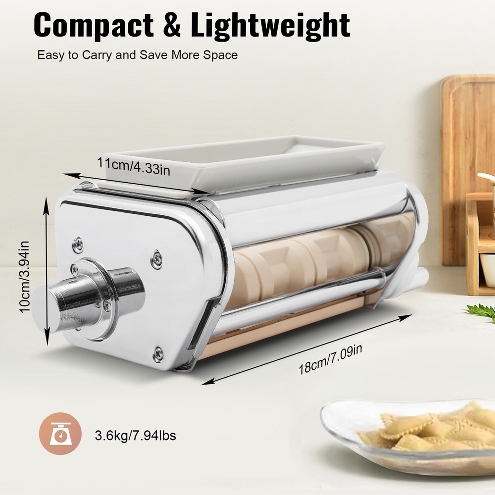 for Kitchenaid Stand Mixers Pasta Attachment & Ravioli Maker Attachment Silver