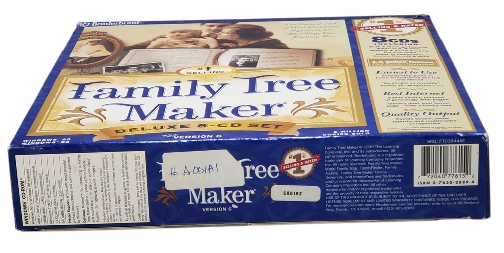 Family Tree Maker Deluxe 8-CD Set Version 6 (Windows 95/98)