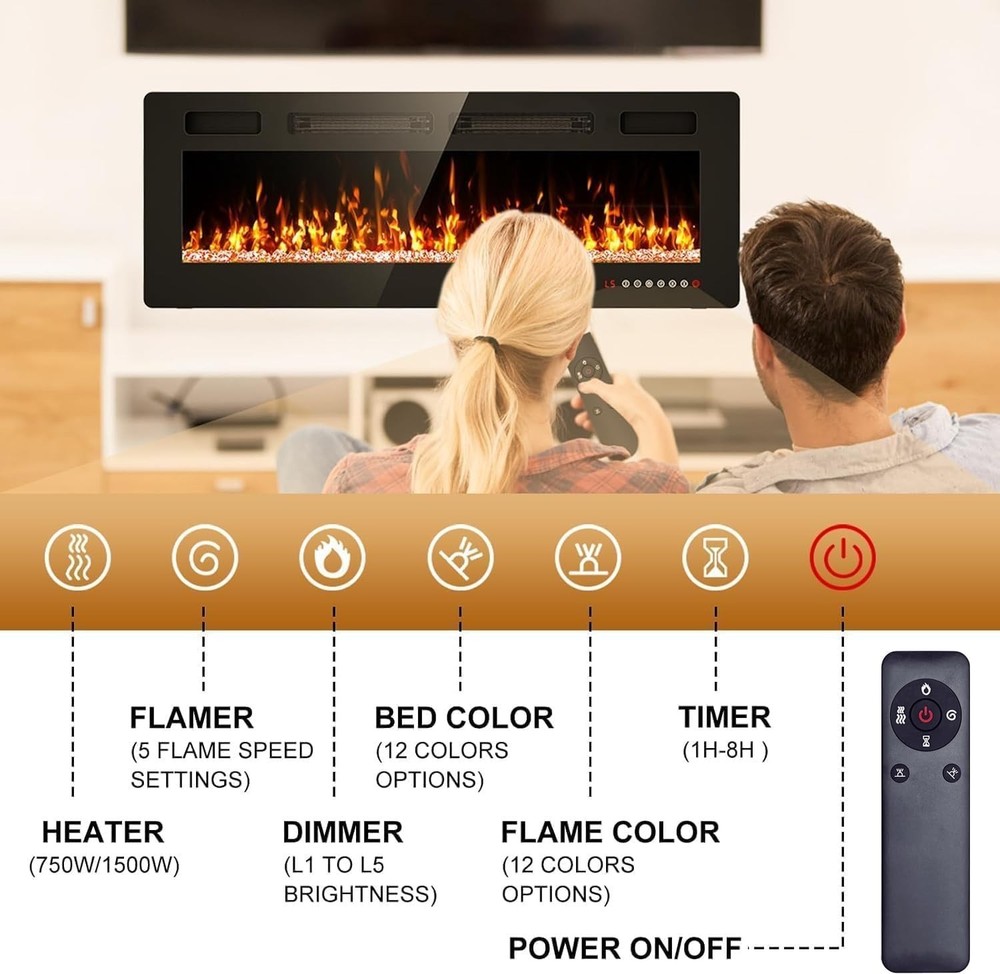 Universal Infrared Remote for Electric Fireplaces - No Programming Required