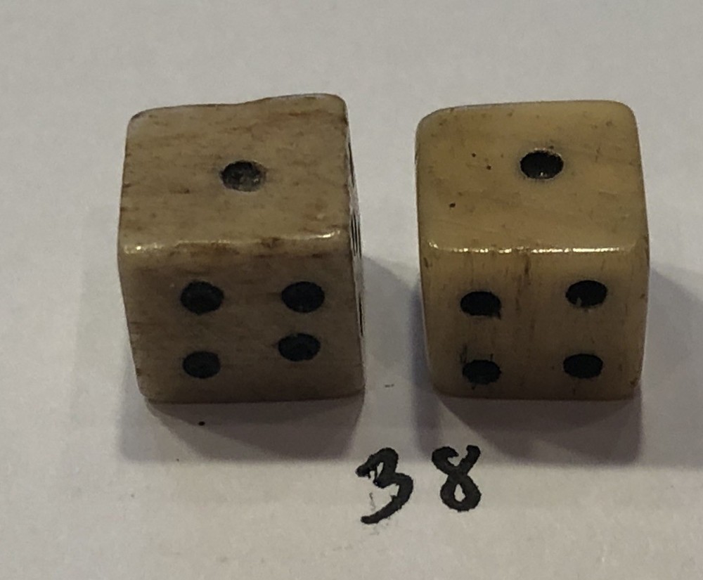 Vintage Pair Bone (Bovine) Dice 5/16”