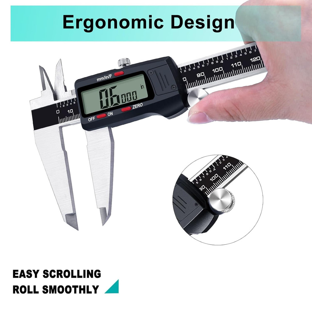 Micrometer Caliper Tool, 12Inch Digital Caliper, Vernier Caliper with Stainless