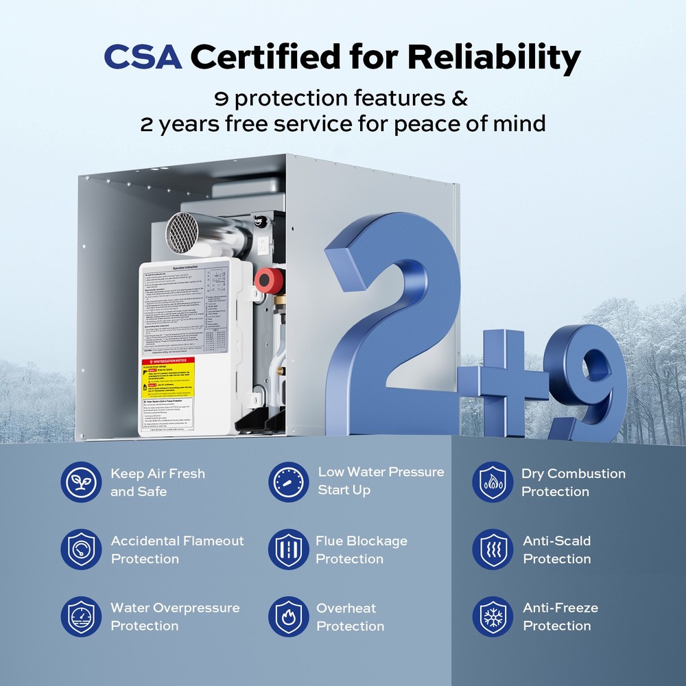 ORBEK 60,000 BTU Propane RV Tankless Water Heater Up to 3.5 GPM w/15x18" DOOR