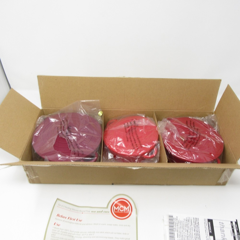 MarkCharles Misilli Silicone Nesting Round Pots Cookware Bakeware Red NEW