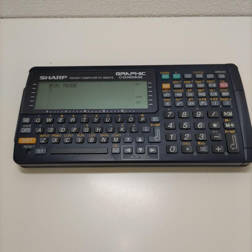 SHARP PC-G850VS Pocket Computer Graphic Calculator Tested Vintage Japan