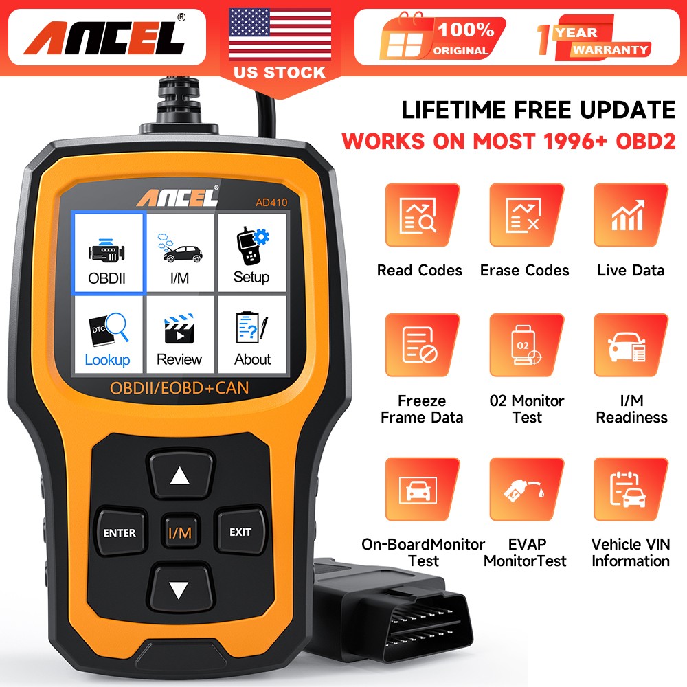 ANCEL AD410 Check Engine Fault OBD2 Diagnostic Scan Tool Automotive Code Reader