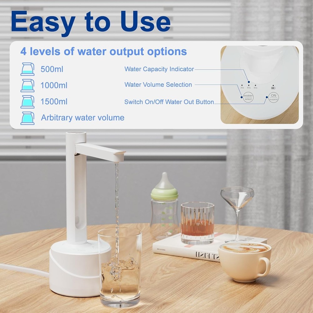 5 Gallon Dual-use Desktop Electric Water Bottle Dispenser,Charging Automatic