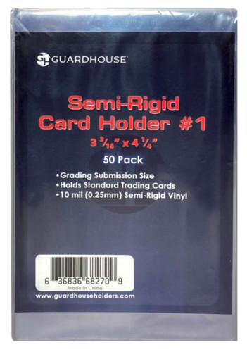 50 PACK GUARDHOUSE SEMI RIGID #1 CARD HOLDERS CASE FRESH! BCW Grading