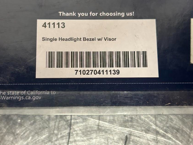 UNITED PACIFIC 41113 HEADLIGHT BEZEL