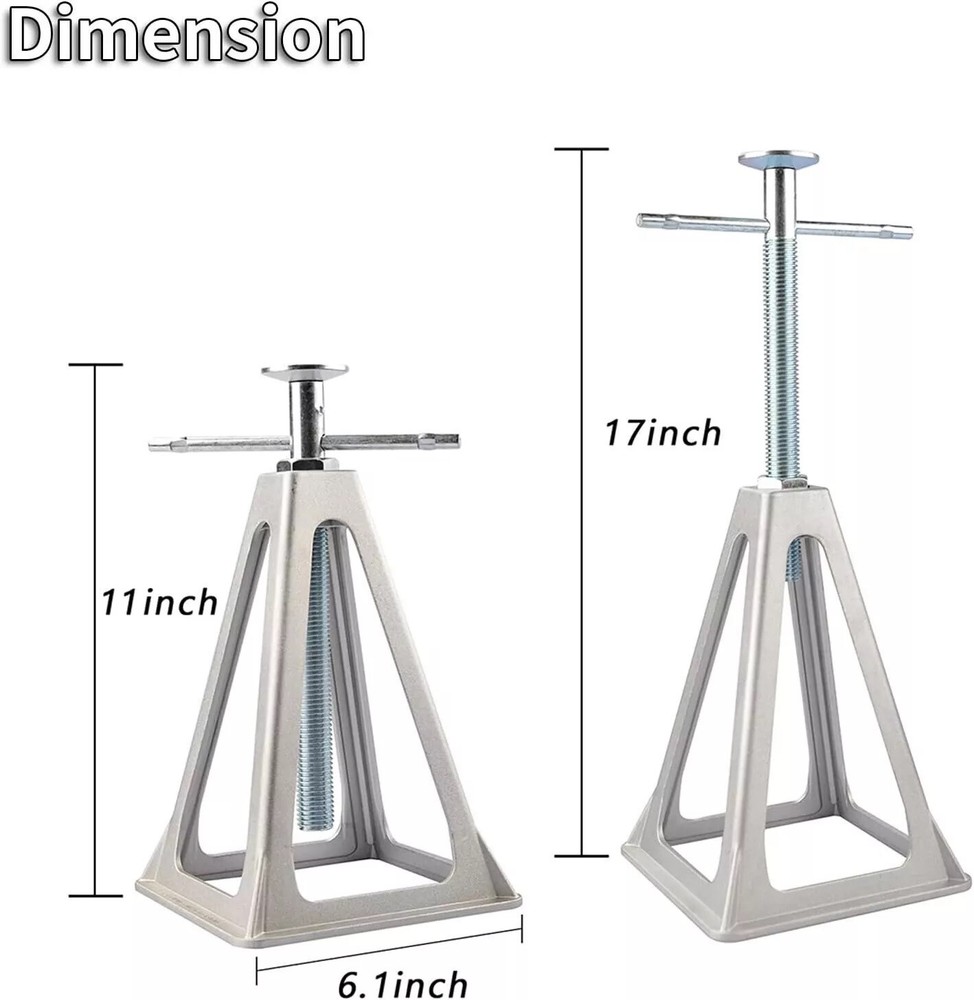 Aluminum RV Stack Jack Adjustable Trailer Stabilizer Support Camper Level Stand