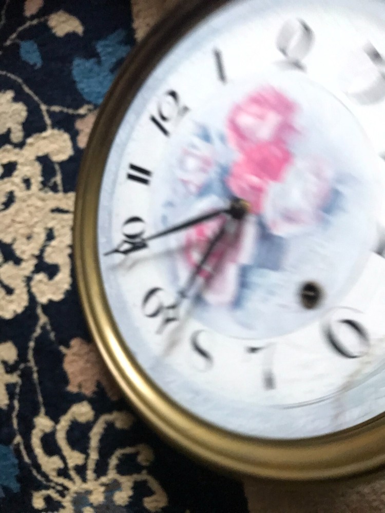 VTG Timeworks Regency Rose Wall Quartz Clock w/ Solid Brass Clock Bezel ***Read