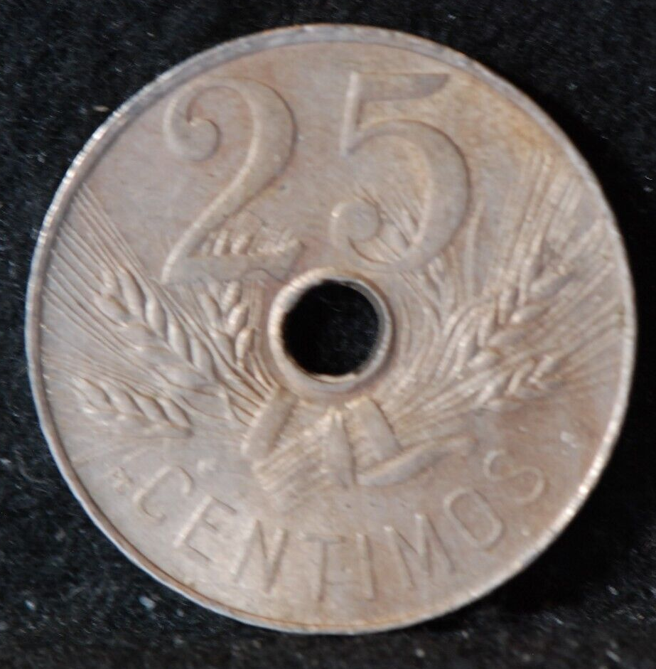 Spain, 1927 25 Centesimos, KM742, Extremely Fine, 5-29