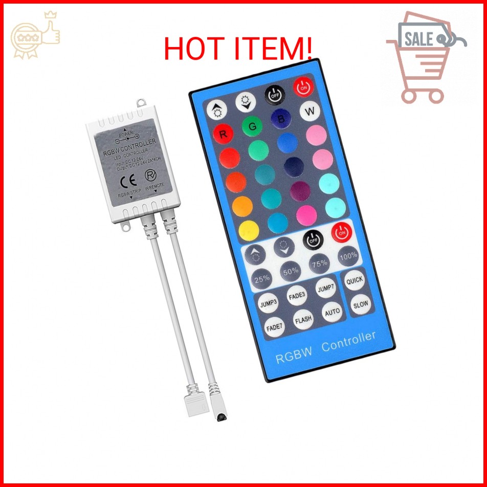 SUPERNIGHT RGBW LED Light Strip Remote Controller, 40 Keys IR Remote Controller