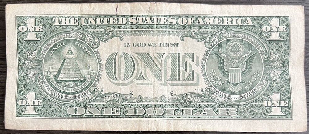 Ink Error 2013 $1 G 23843928 D Circulated