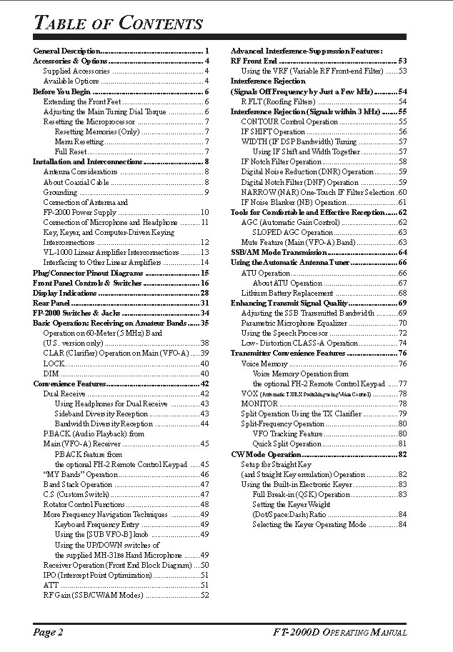Yaesu FT-2000D Transceiver Instruction Manual Operating Guide Coil Bound