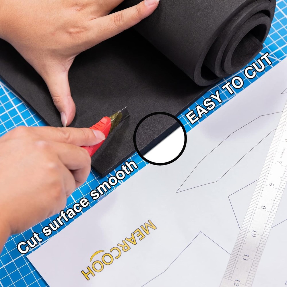 Black Foam Sheets Roll, Premium Cosplay EVA Thickness-6mm,