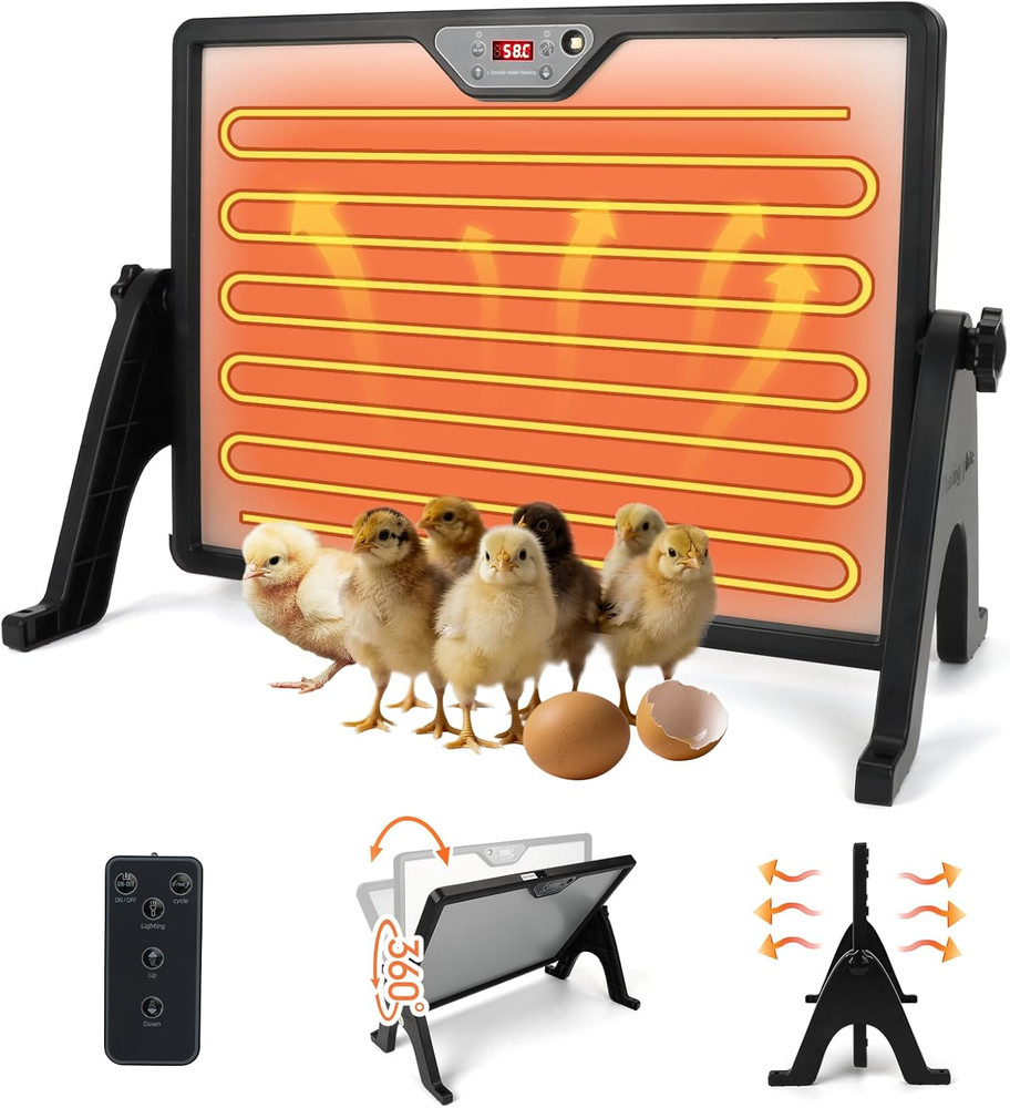 180W Chicken Brooder Heater with Stand and Remote Control, Temperature Display