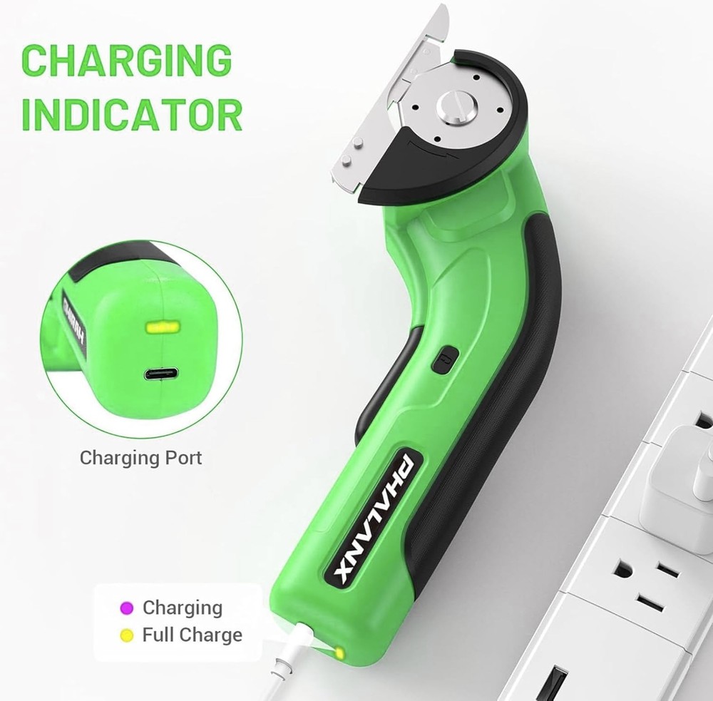 PHALANX 4V Cordless Electric Scissors 2000mAh Self-Sharpening Tool for DIYers