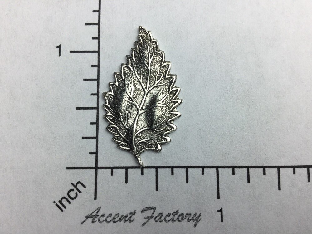 32644 - 2 Pc Matte Silver Large Single Leaf Jewelry Finding