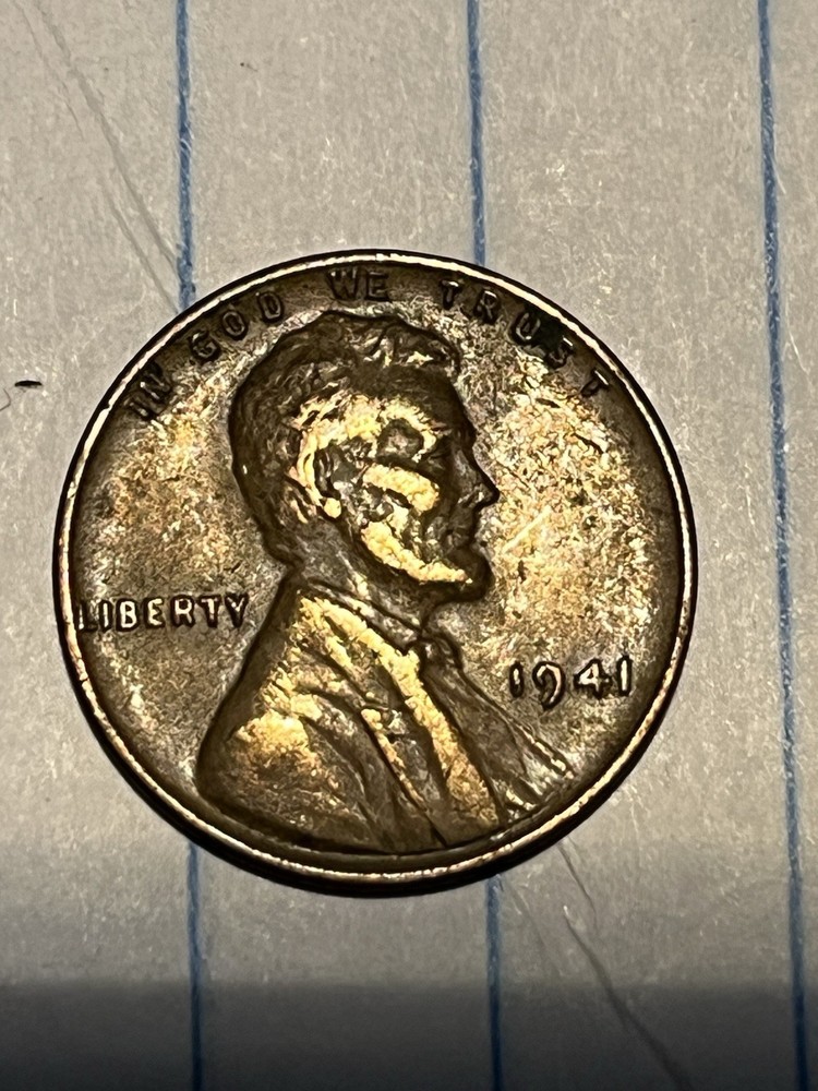 1941 P Error Lamination Lincoln Wheat Cent Reverse
