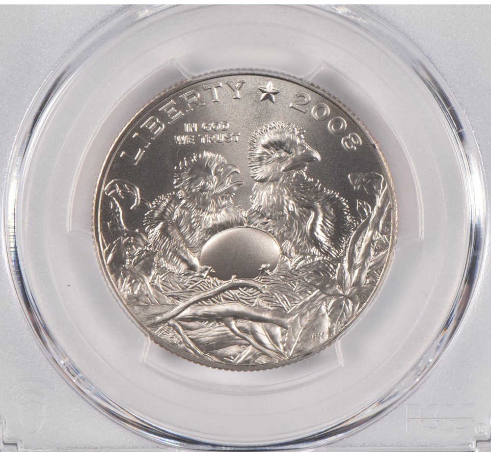 2008-S MS70 Bald Eagle Commemorative Half Dollar PCGS Blue Label