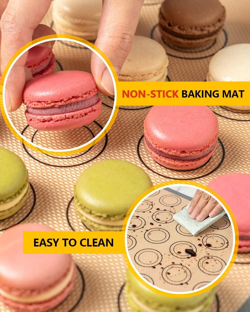 Macaron Silicone Baking Mats, Katbite Macaroons 2 Pack, 2 Pack