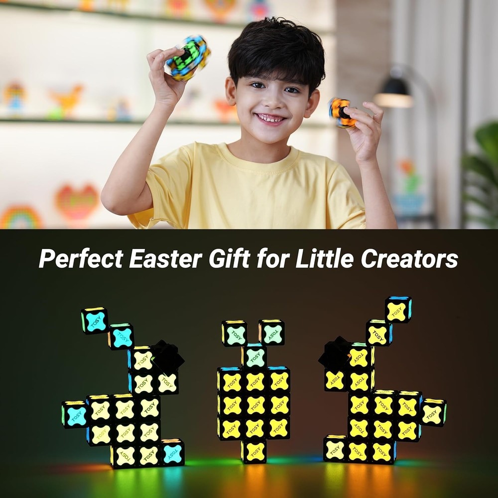 2-Pack Creative Fidget Spinner with UV Flashlight for Glowing Designs