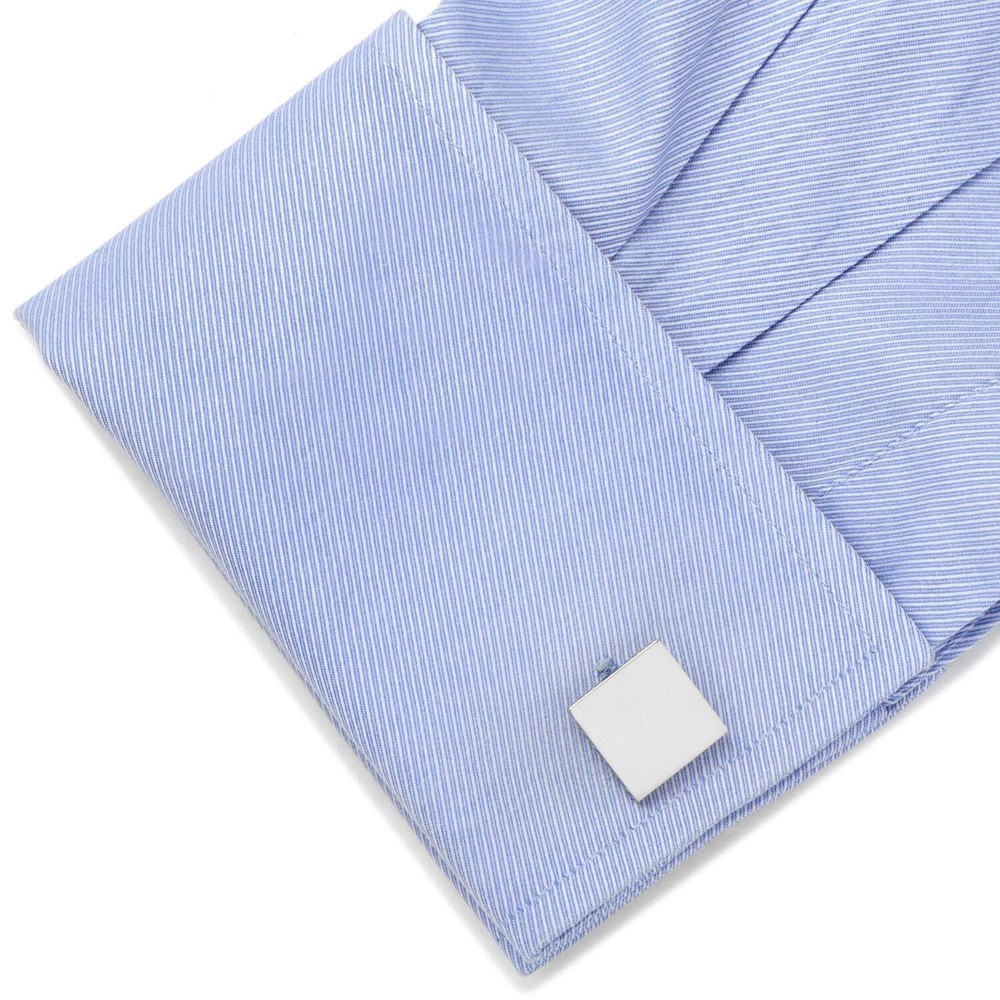 Stainless Steel Square Infinity Engravable Cufflinks