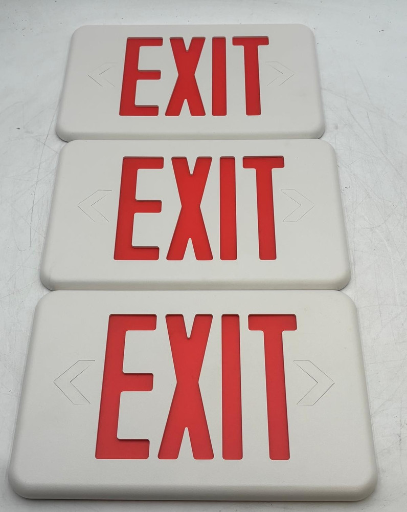 Lot of 3 Chloride Signify Red Exit Sign FACE ONLY