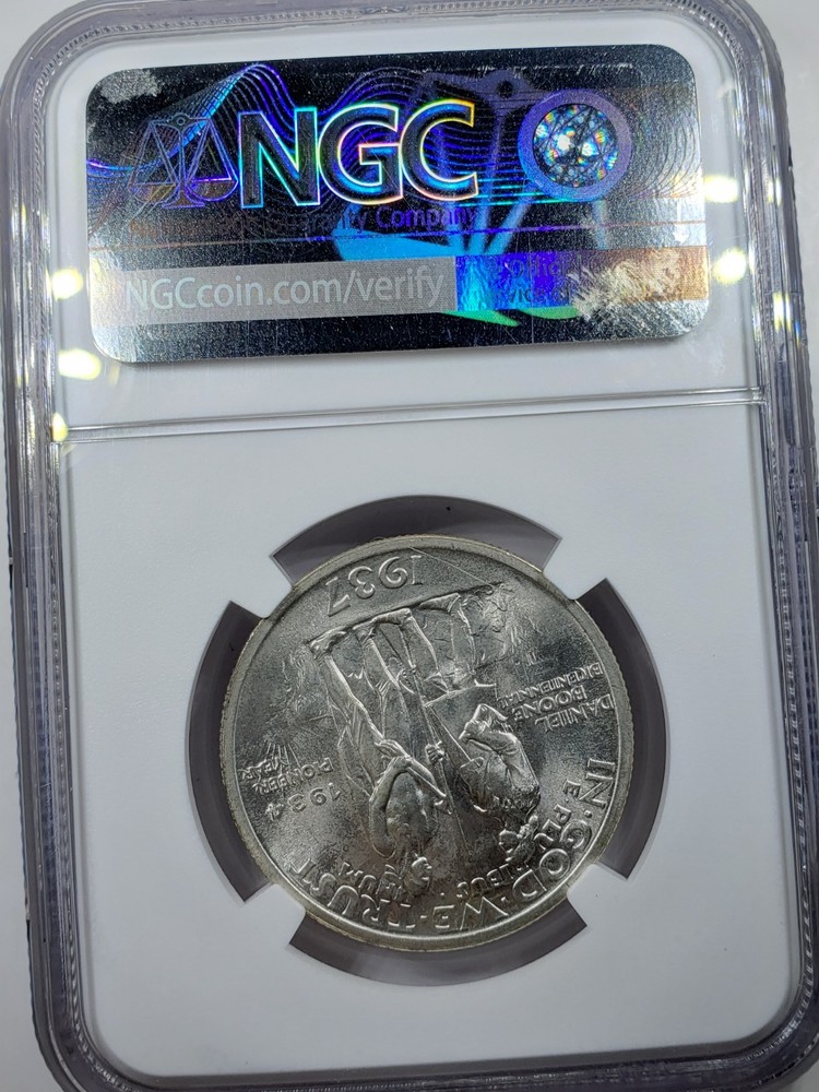 1937 BOONE COMMEMORATIVE HALF DOLLAR NGC MS66