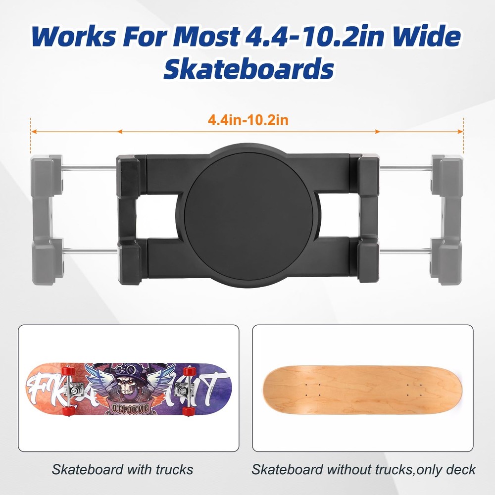 YIBEICO 2pc Skateboard Wall Mount Hanger 360° Rotating Display Rack Deck