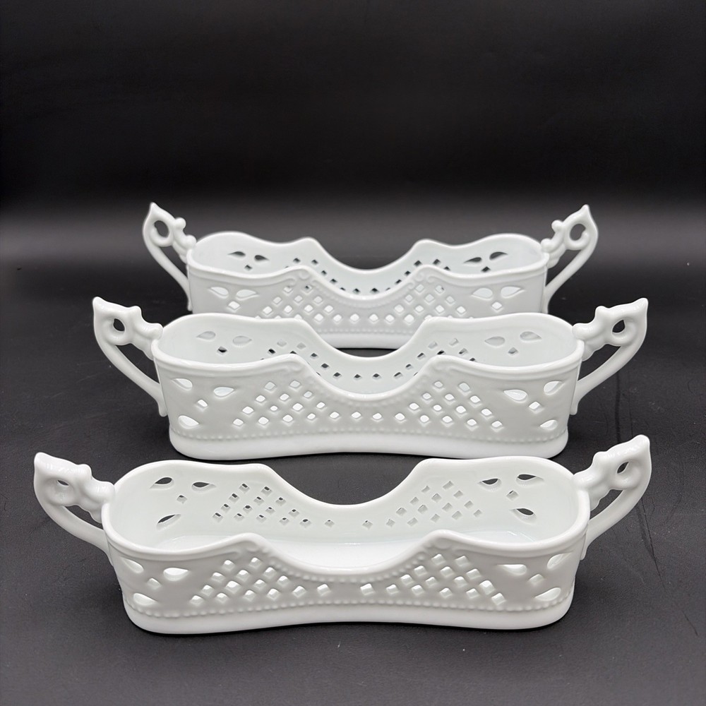 Mikasa Manchester Pattern Porcelain White Buffet Holders W/Box