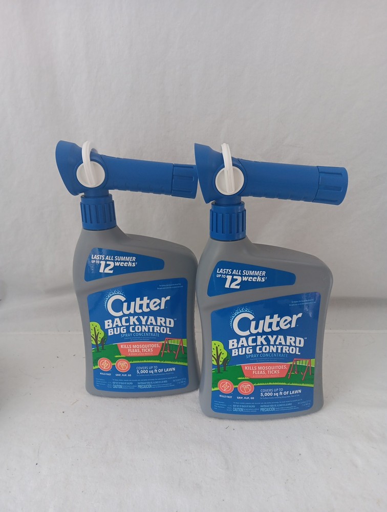 Cutter Backyard Bug Control Spray Concentrate w/Hose End Sprayer 32OZ LOT 2