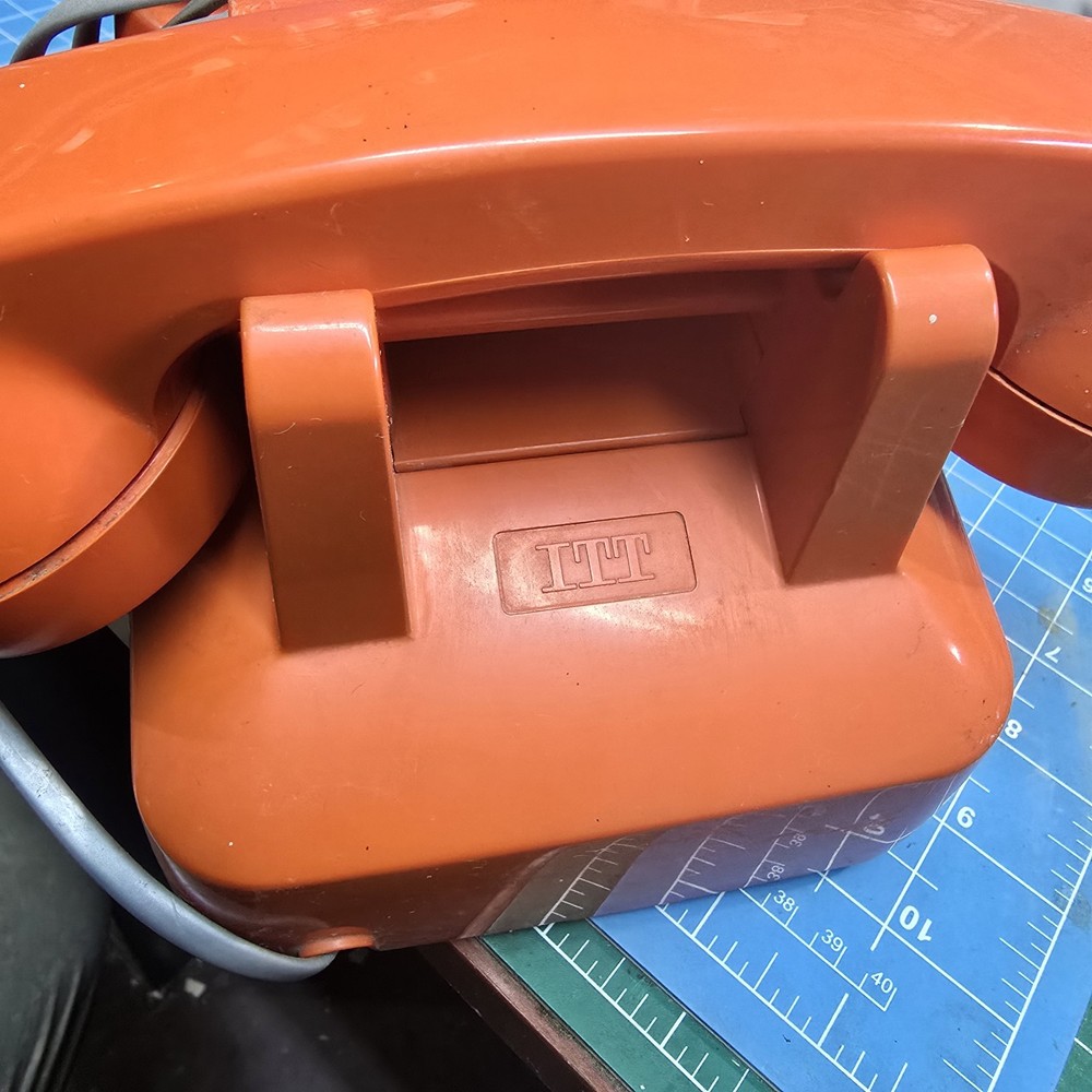 Original Rare ITT Orange Push Button Phone